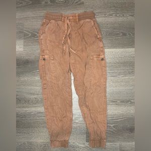 Aerie cargo joggers women’s size XS brown cargo pants with pockets